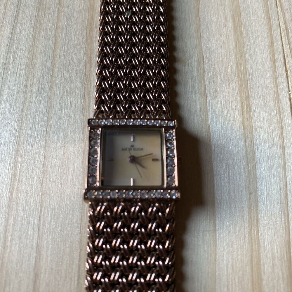 Anne Klein Mother of pearl Watch With Rhinestone Bezel New Battery